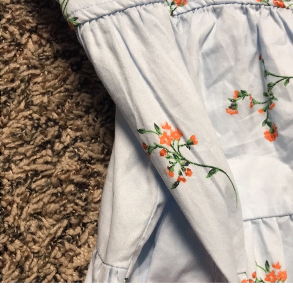 Wild Fable Woman’s Button Front Tiered Romper Light Blue Floral Sz XL | NWT - Picture 7 of 9